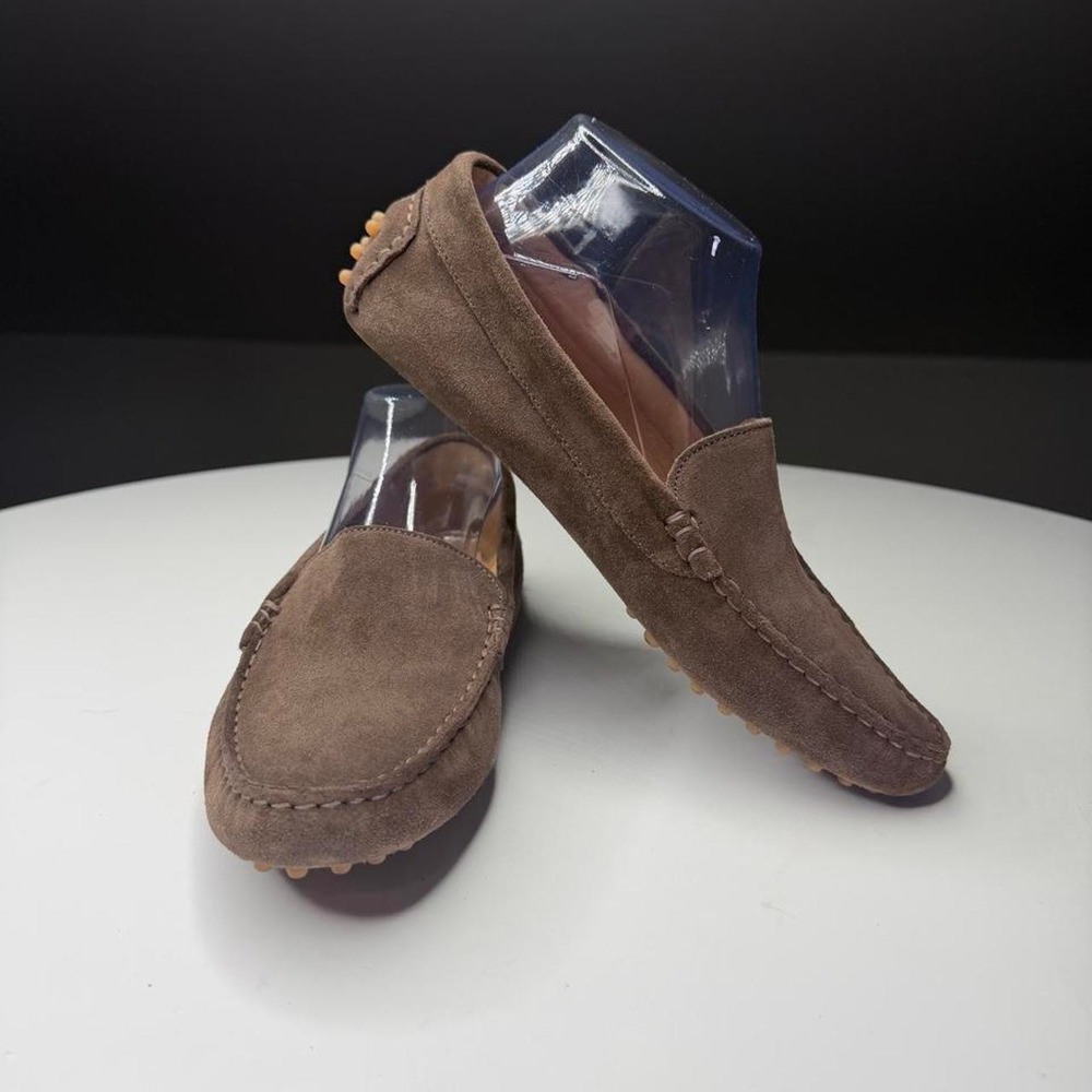 M.Gemi The Felize Suede Driving Loafers Mushroom Brown Italy Quiet luxury